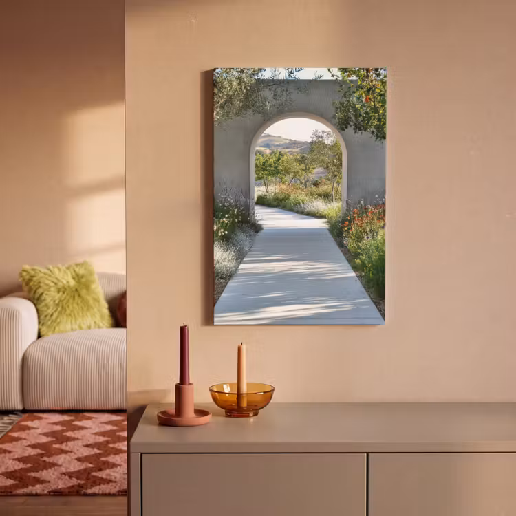 Doorkijk - Pad - Beton - Landschap canvas 2cm klein -sfeer1