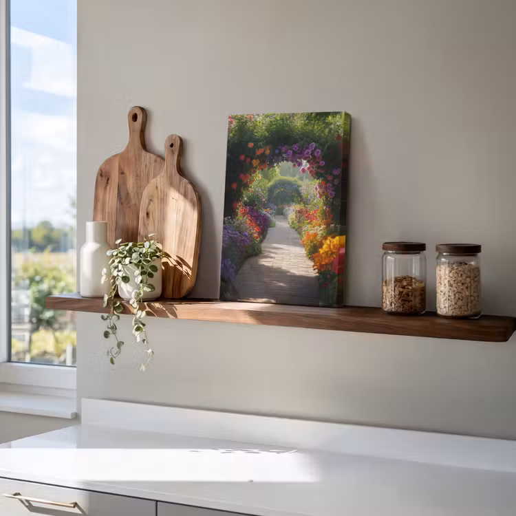 Doorkijk - Pad - Bloemen - Struik - Kleurrijk canvas 2cm klein -atmosphere_sfeer3_global