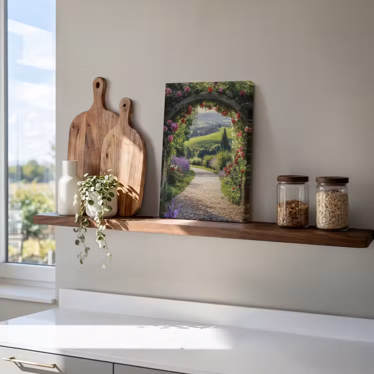 Doorkijk - Tuinboog - Bloemen - Natuur - Pad canvas 2cm klein -atmosphere_sfeer3_global
