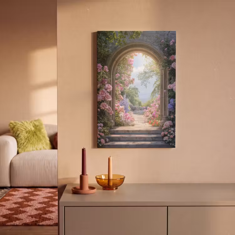 Doorkijk - Rozen - Vintage - Bloemen canvas 2cm klein -sfeer1