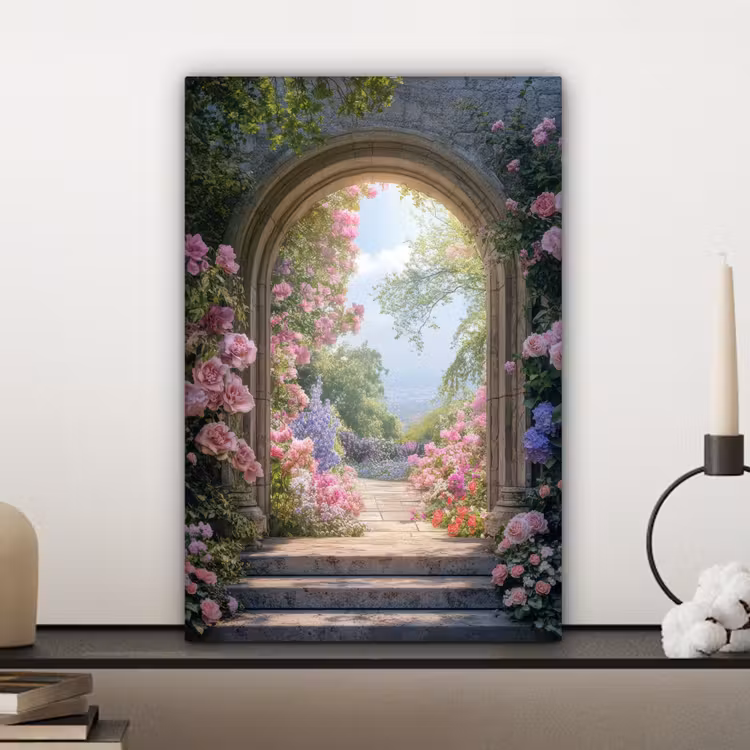 Doorkijk - Rozen - Vintage - Bloemen canvas 2cm klein -atmosphere_sfeer3_global