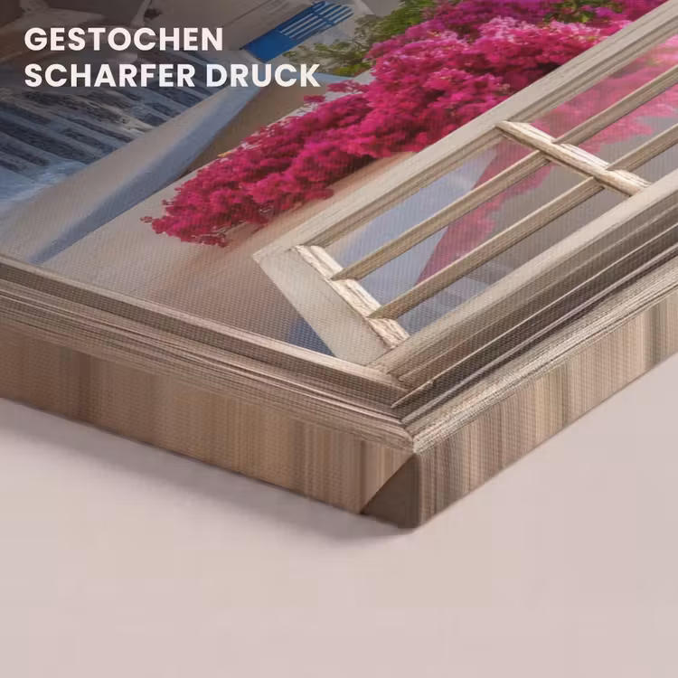 Doorkijk - Santorini - Landschap - Blauw - Grieks canvas 2cm klein -uniquesellingpoint_afwerking-onlywow_DE