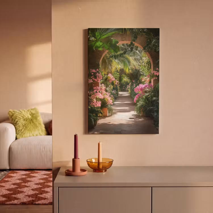 Doorkijk - Tropisch - Bloemen - Natuur canvas 2cm klein -sfeer1