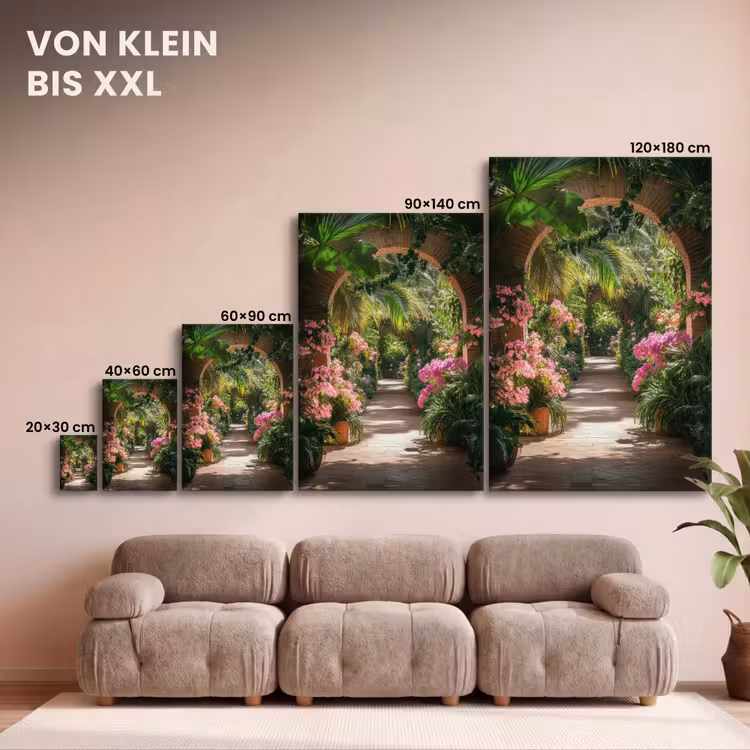 Doorkijk - Tropisch - Bloemen - Natuur canvas 2cm klein -Xsfeer8_DE
