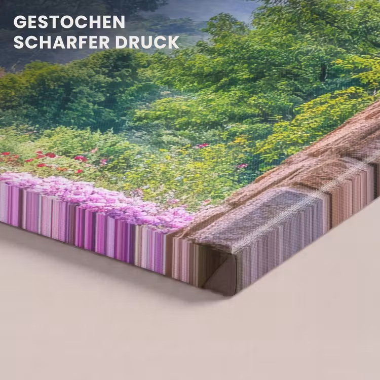 Doorkijk - Poort - Bloemen - Tuin canvas 2cm klein -uniquesellingpoint_afwerking-onlywow_DE