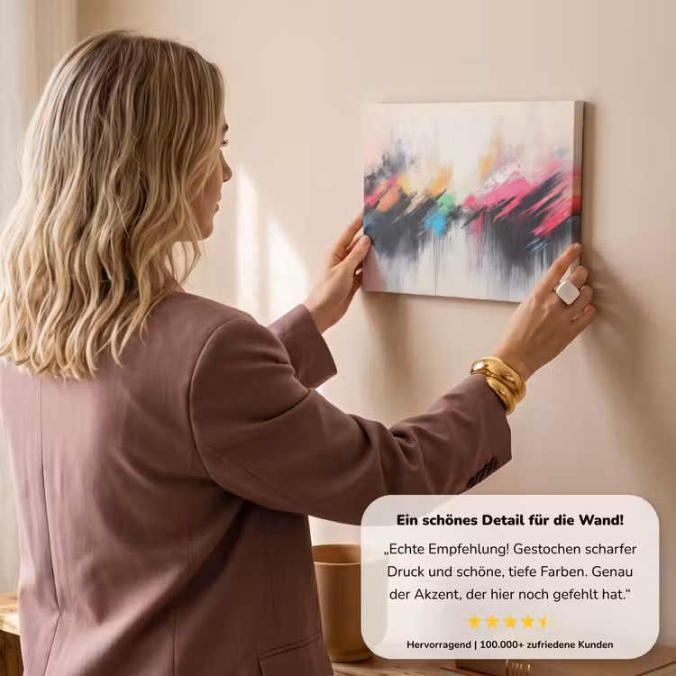 Dynamisch - Abstract - Kleurrijk - Zwart canvas 2cm klein -sfeer3