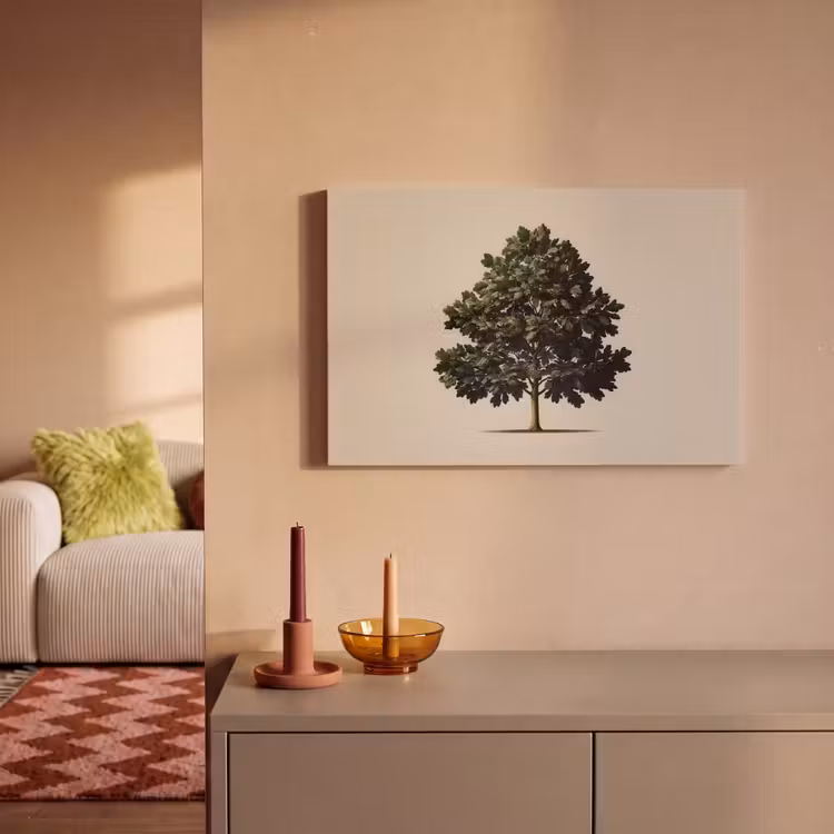 Eikenboom - Schaduw - Egaal canvas 2cm klein -sfeer1