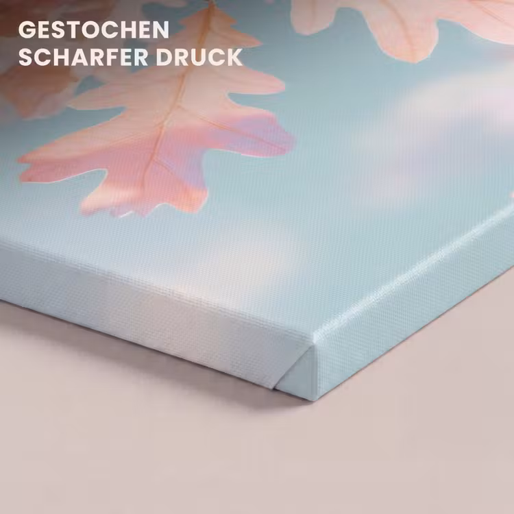 Eikenbladeren - Takken - Roze canvas 2cm klein -closeup_print_DE