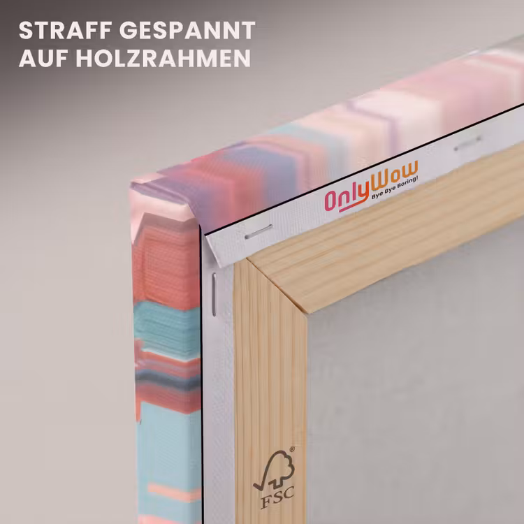 Eikenbladeren - Takken - Roze canvas 2cm klein -uniquesellingpoint_afwerking-onlywow_DE