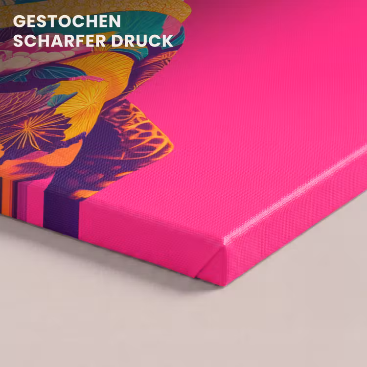 Hagedis - Bloemen - Roze - Kimono canvas 2cm klein -closeup_print_DE