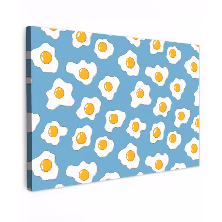 Eieren - Dooiers - Blauw canvas 2cm klein 34 -z3d