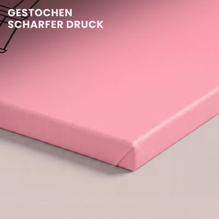 Eiffeltoren - Parijs - Architectuur - Minimalistisch - Roze canvas 2cm klein -closeup_print_DE