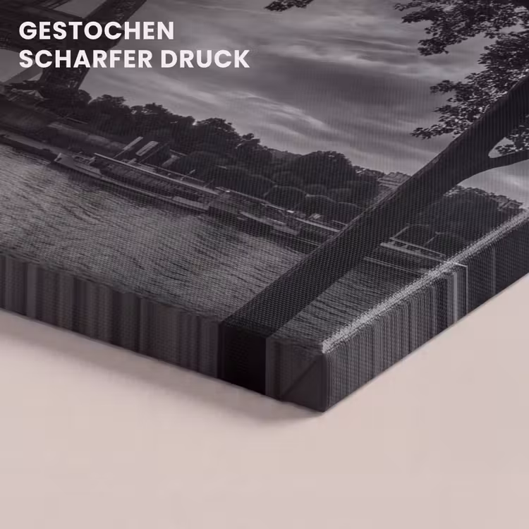 Eiffeltoren - Parijs - Rivier - Architectuur - Zwart-wit canvas 2cm klein -closeup_print_DE