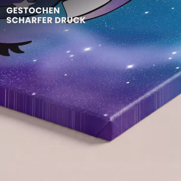 Eenhoorn - Sterrenhemel - Ster - Blauw canvas 2cm klein -closeup_print_DE