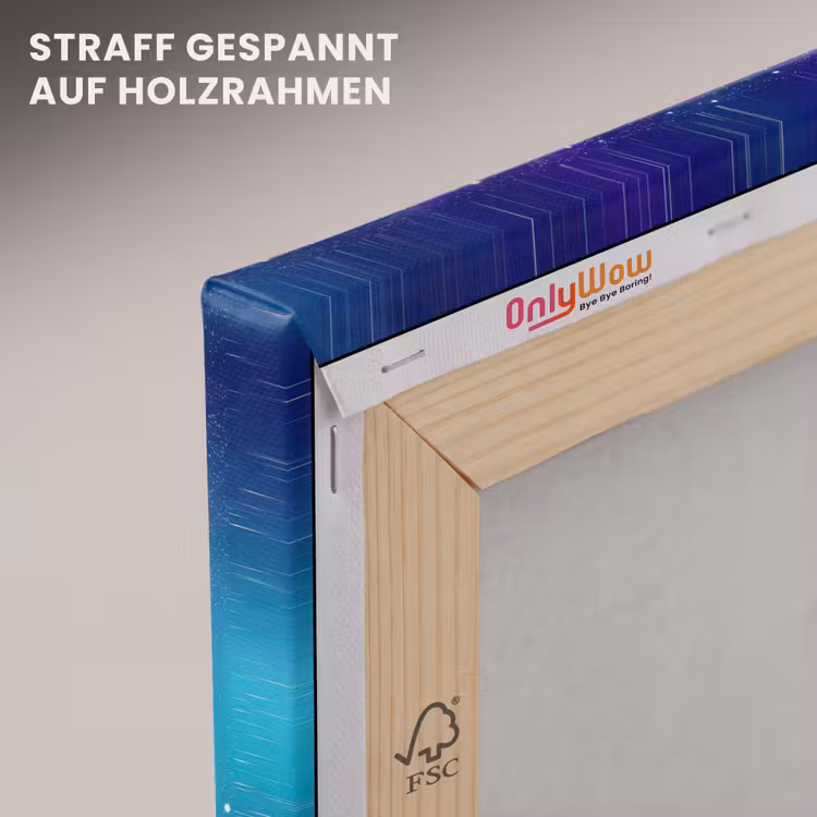 Eenhoorn - Sterrenhemel - Ster - Blauw canvas 2cm klein -uniquesellingpoint_afwerking-onlywow_DE