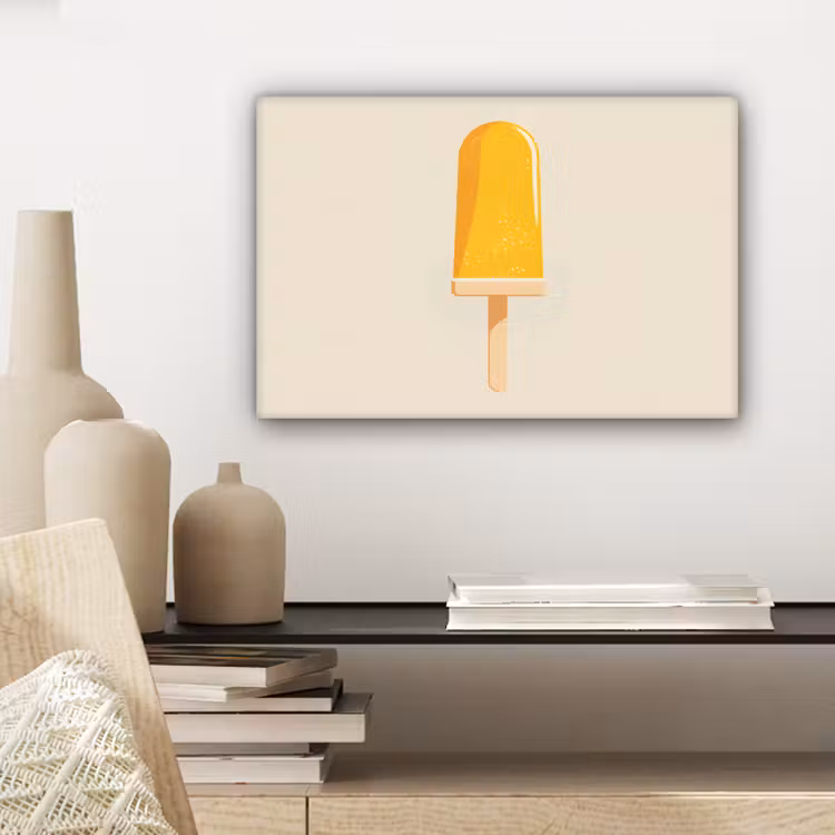 Oranje - Stokje - Waterijsje canvas 2cm klein -sfeer6