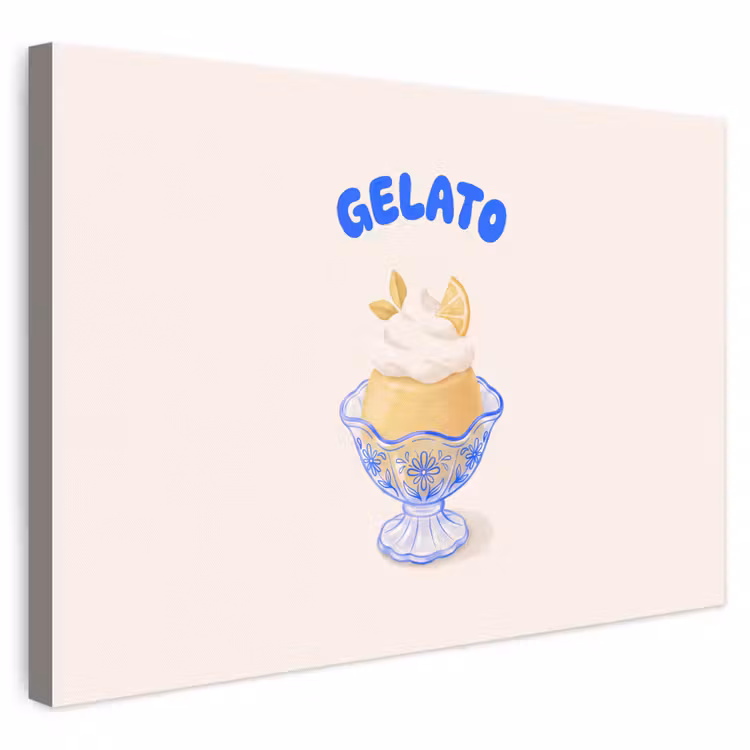IJs - Citroen - Illustratie - Geel - Dessert canvas 2cm klein -3d