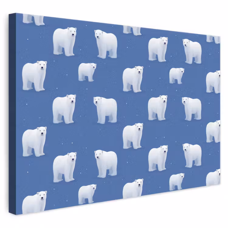 IJsbeer - Patroon - Blauw canvas 2cm klein 34 -3d