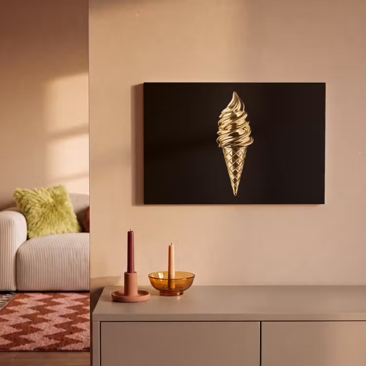Ijs - Goud - Zwart - Eten canvas 2cm klein -sfeer1