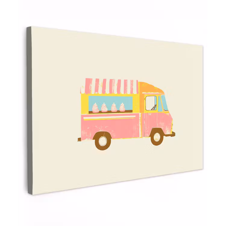 Ijskar - Retro - Softijsjes - Roze canvas 2cm klein -z3d