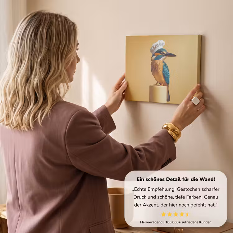 Ijsvogel - Pilaar - Koksmuts - Vogel canvas 2cm klein -Xsfeer7_DE
