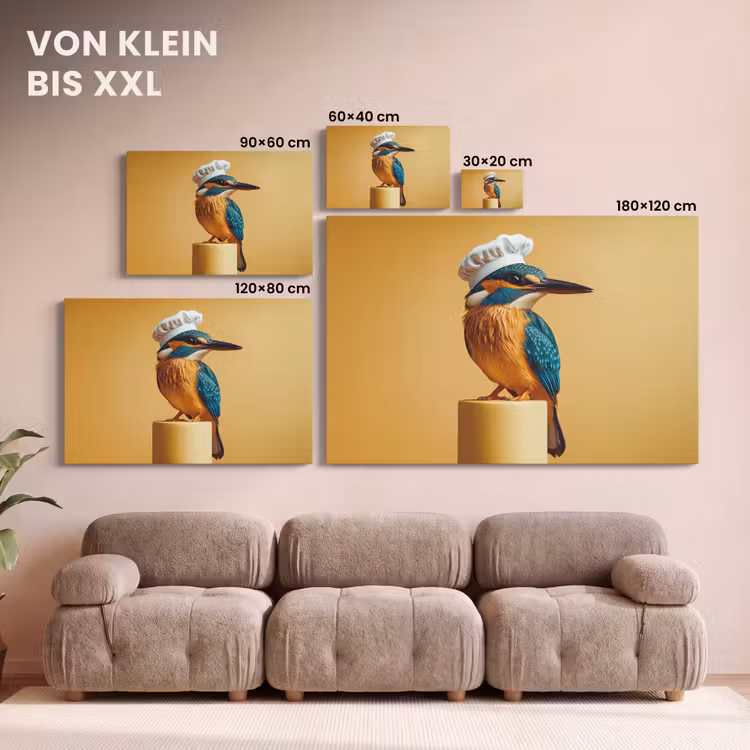 Ijsvogel - Pilaar - Koksmuts - Vogel canvas 2cm klein -Xsfeer8_DE