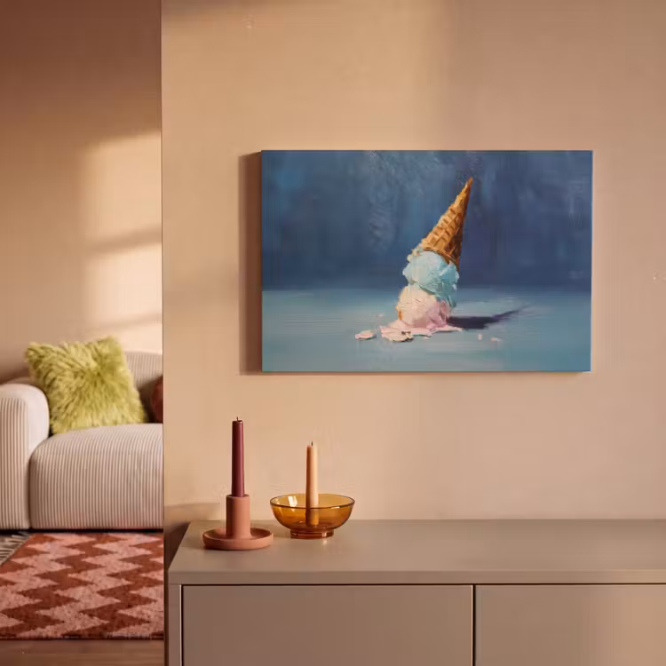Ijshoorn - Bolletjes - Smelt - Roze canvas 2cm klein -sfeer1