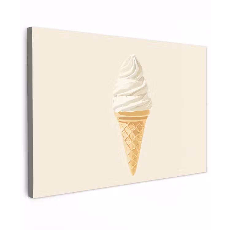 Softijs - Hoorntje - Wit canvas 2cm klein -z3d