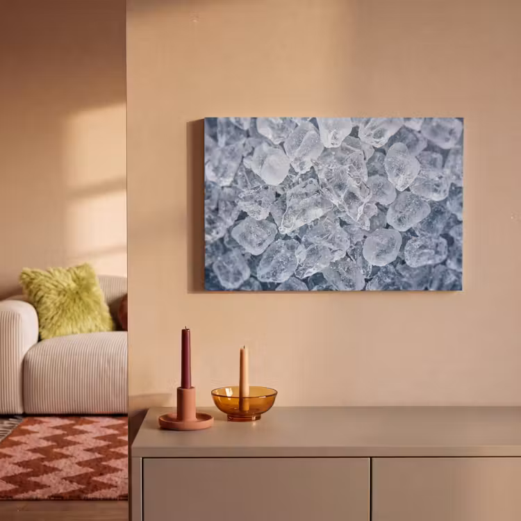 Ijsblokjes - Water - Blauw canvas 2cm klein -sfeer1