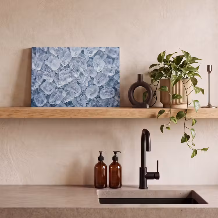 Ijsblokjes - Water - Blauw canvas 2cm klein -sfeer3