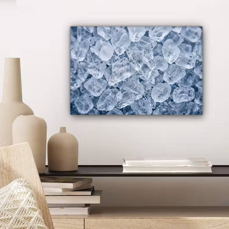 Ijsblokjes - Water - Blauw canvas 2cm klein -sfeer6