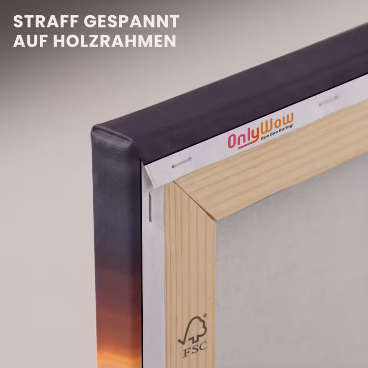 Olifanten - Grasland - Zonsondergang canvas 2cm klein -uniquesellingpoint_afwerking-onlywow_DE