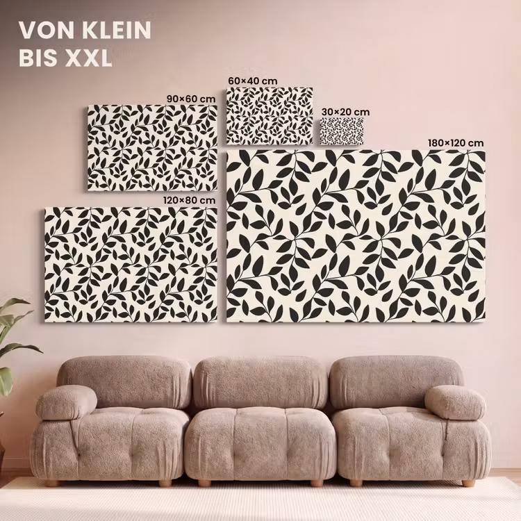 Elegant - Patroon - Zwart - Beige canvas 2cm klein 34 -Xsfeer8_DE