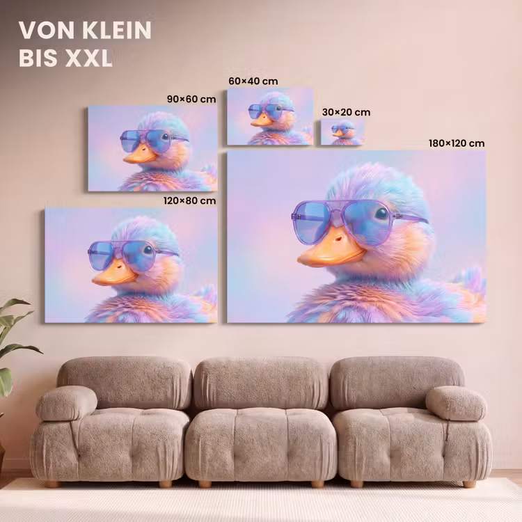 Eend - bril - Pastel canvas 2cm klein -Xsfeer8_DE