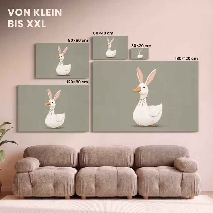 Eend - Konijnoren - Grijs canvas 2cm klein -Xsfeer8_DE