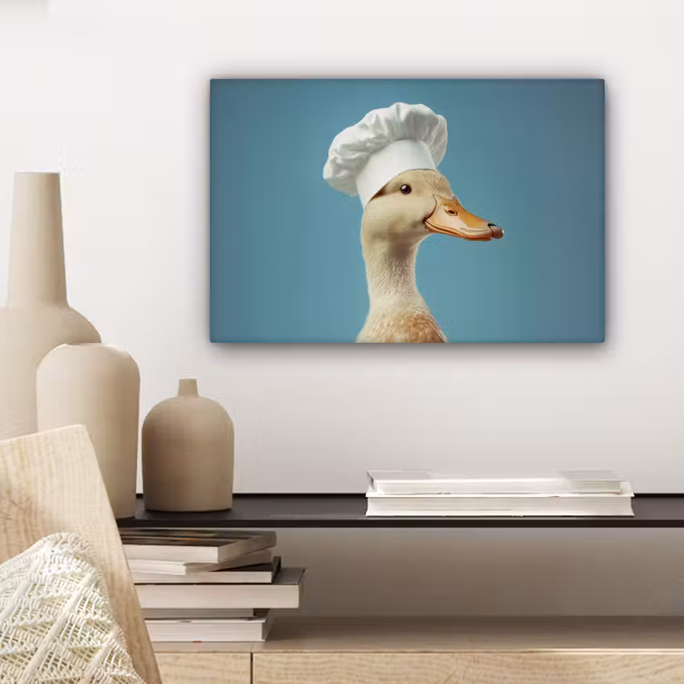Eend - Koksmuts - Cute - Vogel canvas 2cm klein -closeup_print_DE