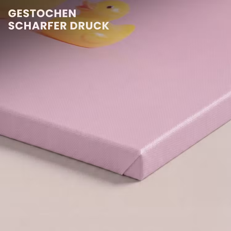 Eendjes - Vrolijk - Roze canvas 2cm klein -closeup_print_DE