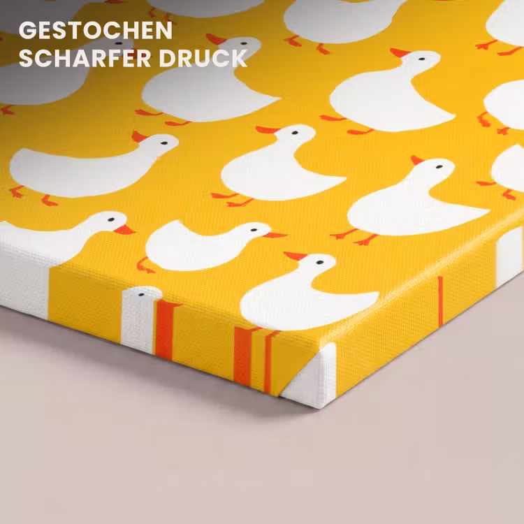 Eendjes - Patroon - Geel canvas 2cm klein 34 -closeup_print_DE