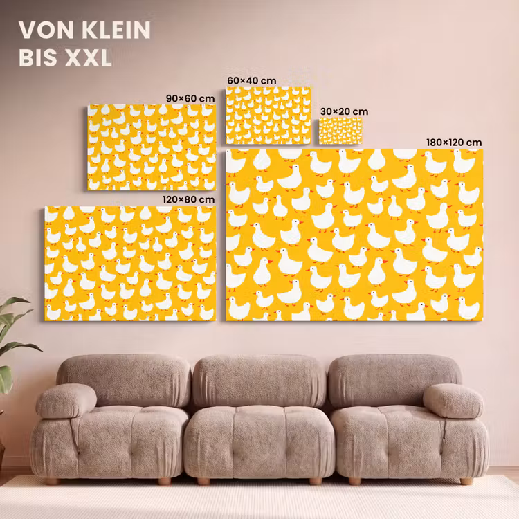 Eendjes - Patroon - Geel canvas 2cm klein 34 -Xsfeer8_DE