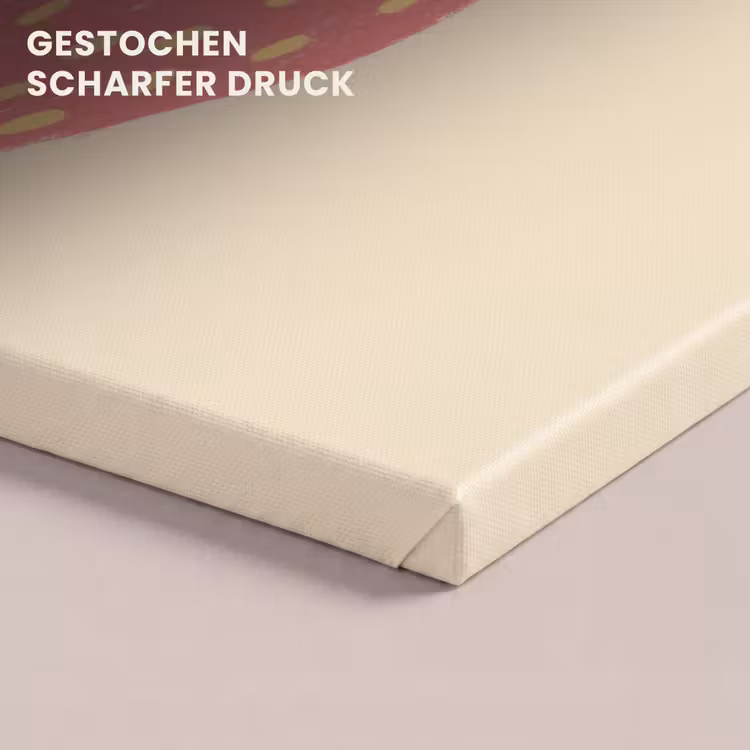 Aardbei - Minimalistisch - Rood - Fruit canvas 2cm klein -uniquesellingpoint_afwerking-onlywow_DE