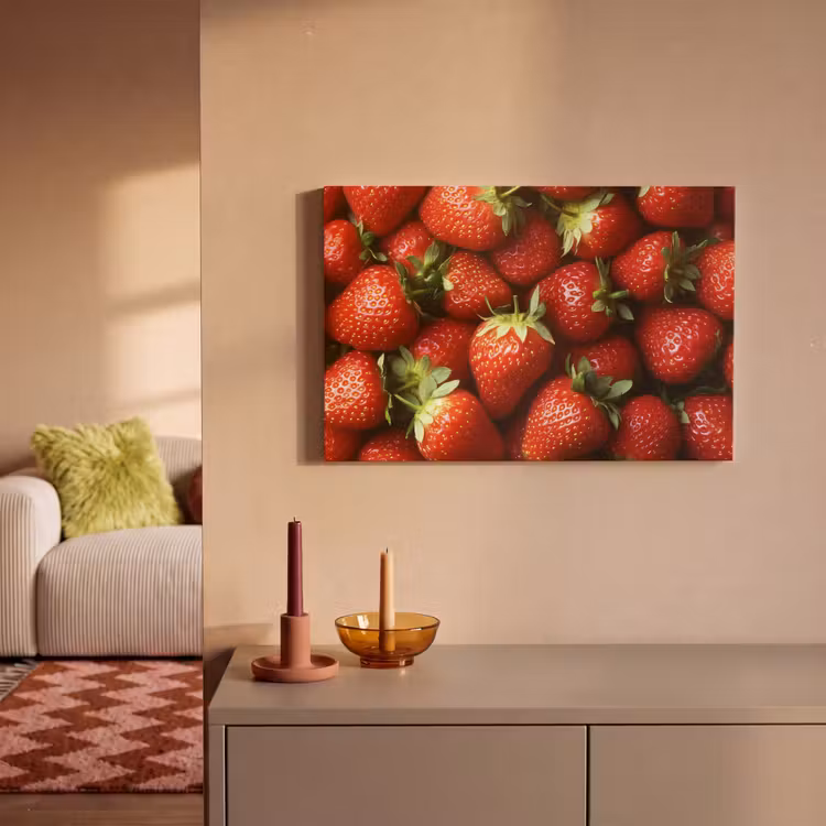 Aardbei - Fruit - Rood canvas 2cm klein -sfeer1