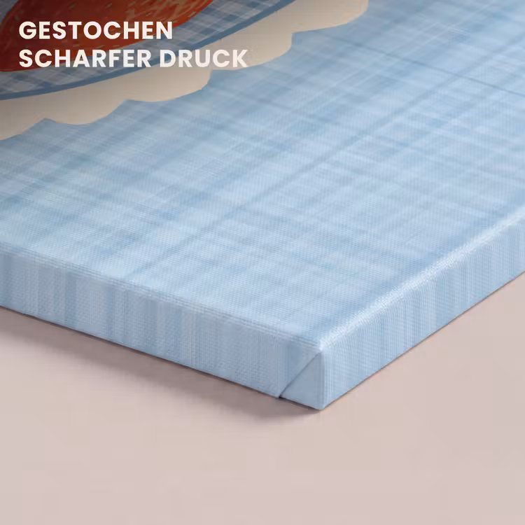 Aardbeien - Lijst - Rood - Geruit canvas 2cm klein -sfeer3