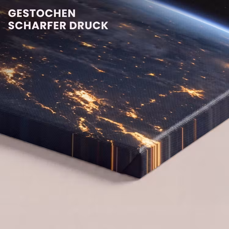 Leinwandbild - Erde – Nacht – Weltraum - Aarde - Nacht - Ruimte canvas 2cm klein