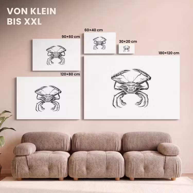 Ernst Haeckel - Vintage - Kunst - Krab canvas 2cm klein -Xsfeer8_DE