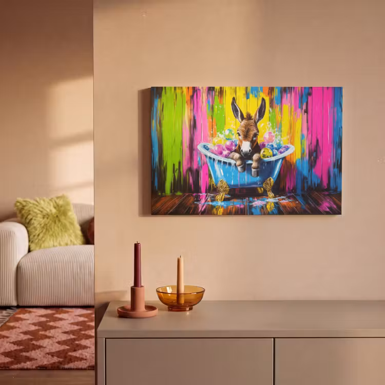 Ezel - Badkuip - Roze - Schuim canvas 2cm klein -sfeer1