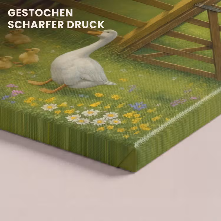 Ezels - Ganzen - Kleurrijk canvas 2cm klein -closeup_print_DE