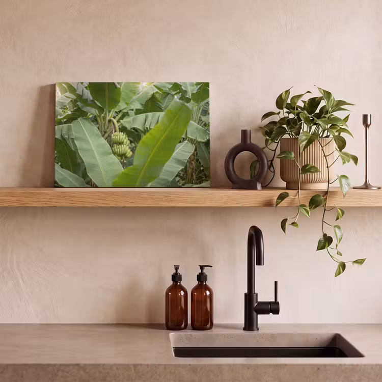 Eten - Bananen - Plantage - Groen canvas 2cm klein -sfeer3