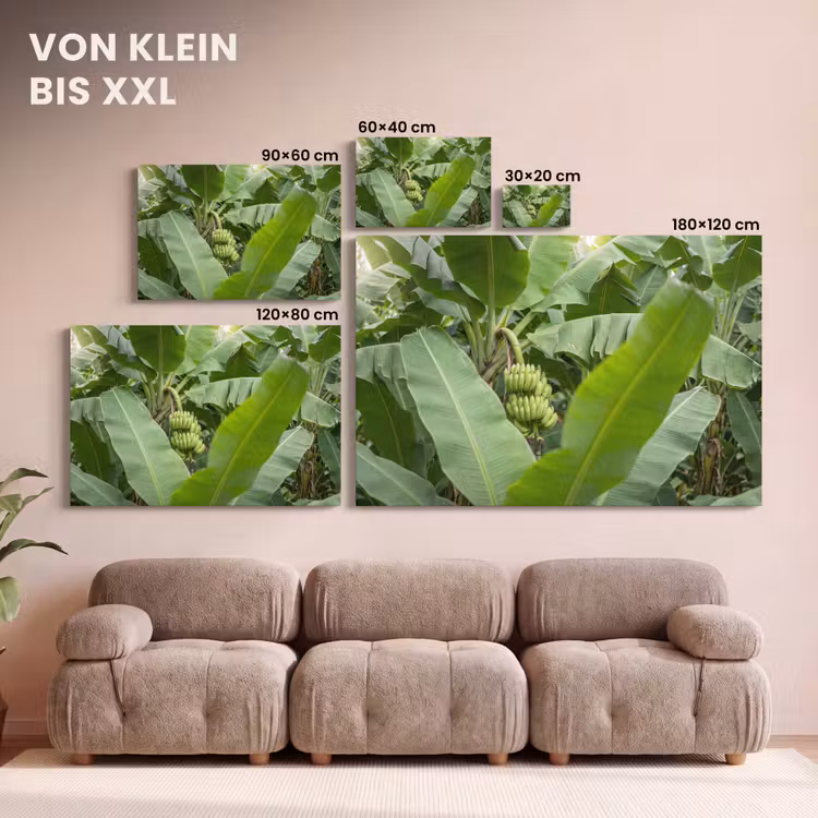 Eten - Bananen - Plantage - Groen canvas 2cm klein -Xsfeer8_DE