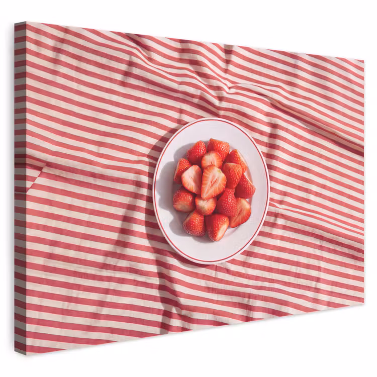 Eten - Aardbeien - Fruit - Zomer - Rood canvas 2cm klein -3d