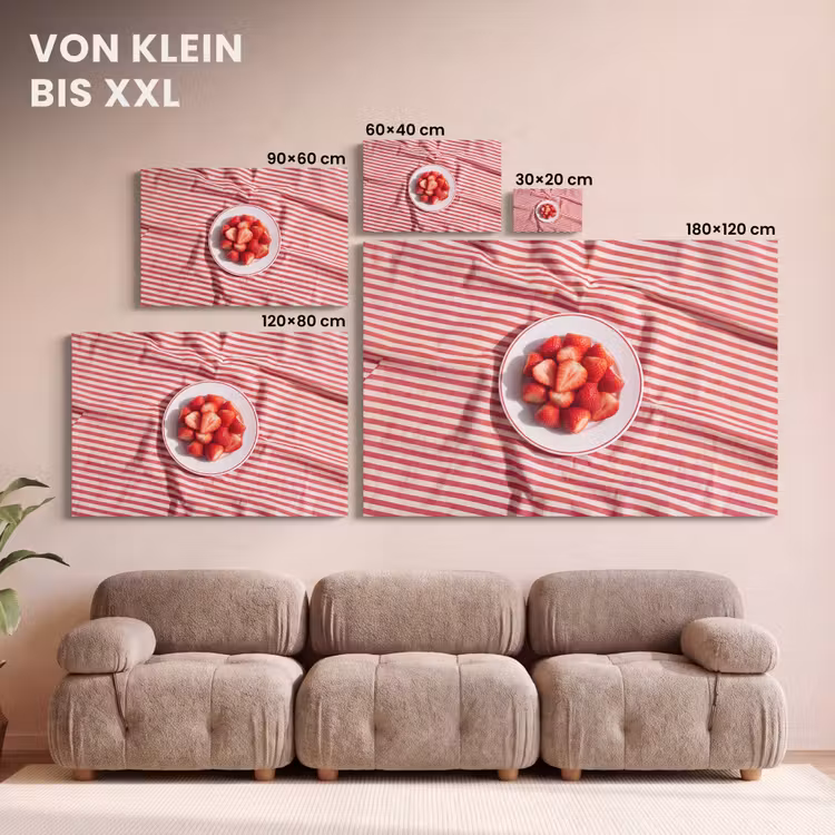 Eten - Aardbeien - Fruit - Zomer - Rood canvas 2cm klein -Xsfeer8_DE